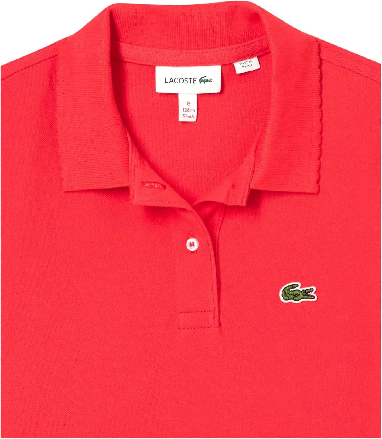 Lacoste Girls' Scalloped Collar Mini Piqu Polo Shirt
