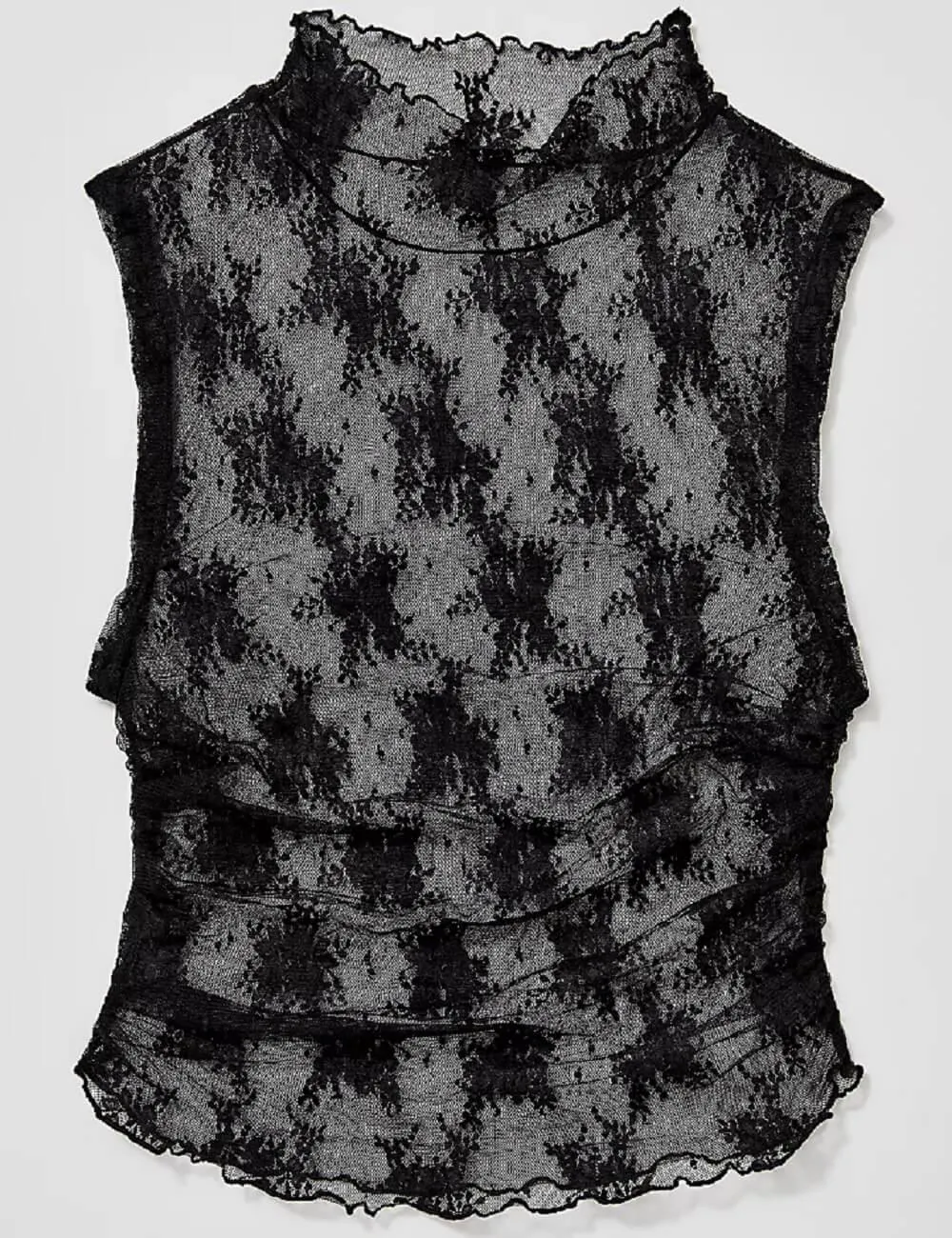 Ladies Lux Floral See Through Lace Sleeveless Blouse SKT274
