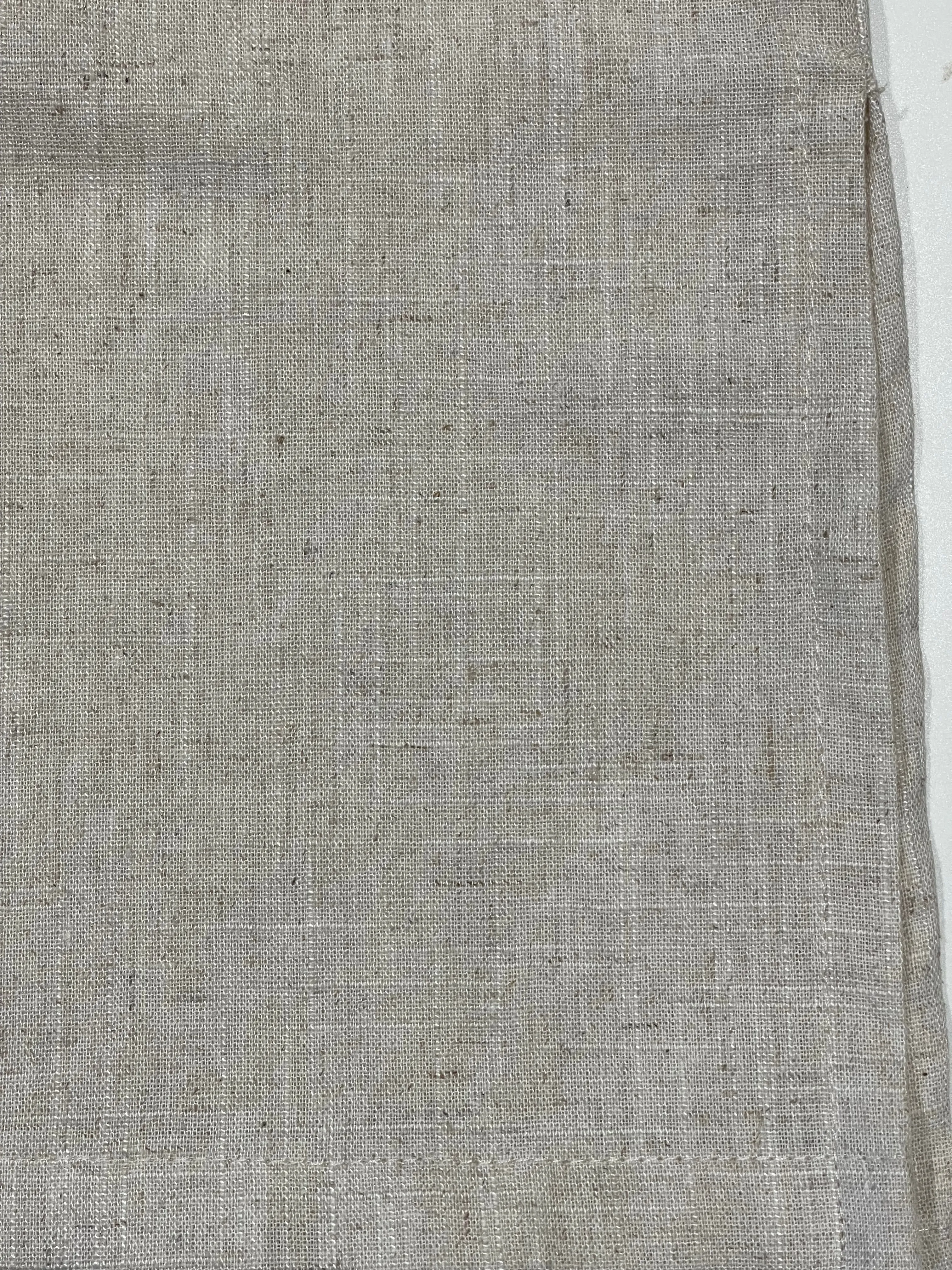 Linen Dress, Light Beige, Cotton Lining, Ruffle Collar, Slits, Loose Fit, Ruffle Sleeves