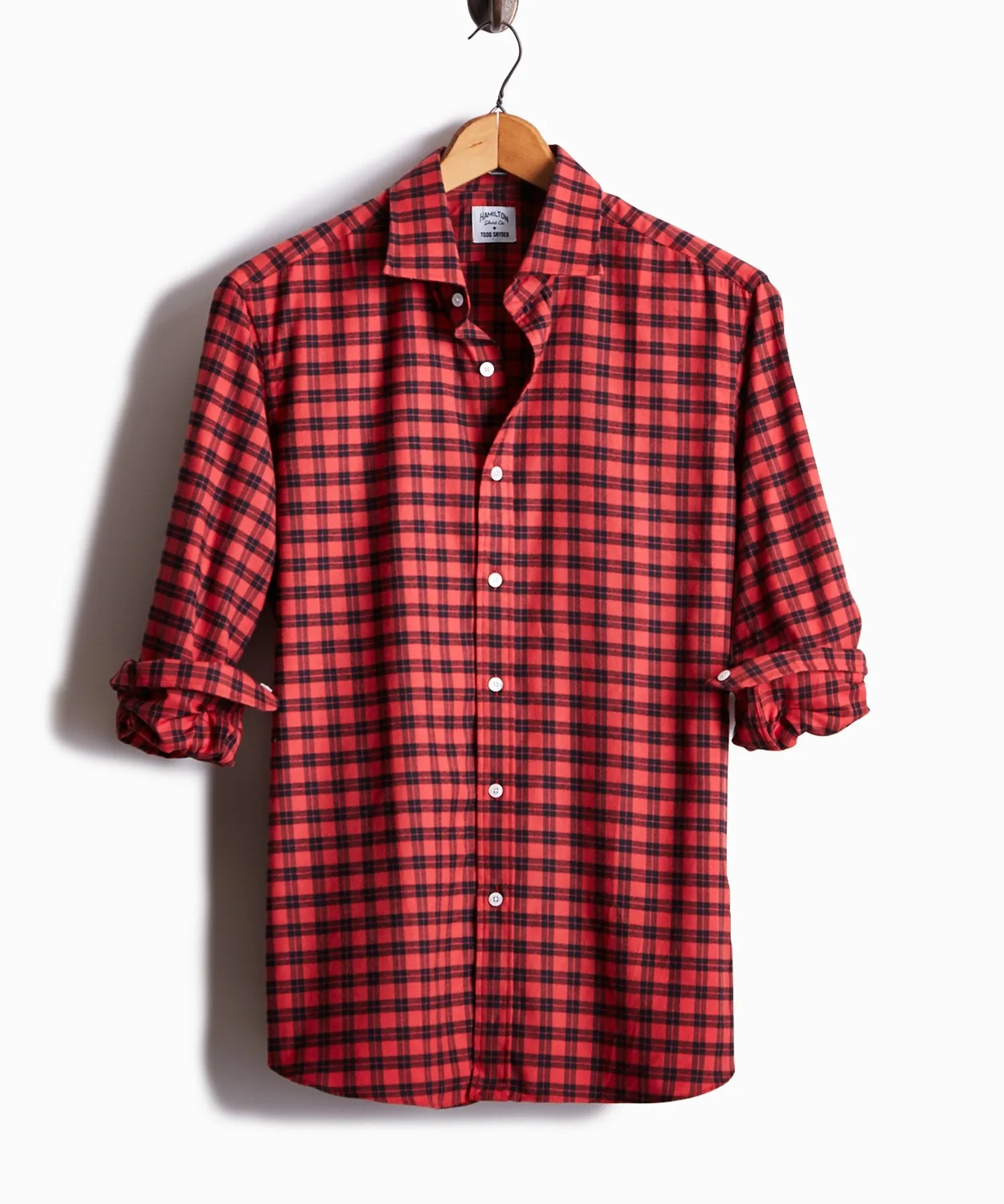Made in USA Hamilton   Todd Snyder Brushed Twill Lumberjack Plaid Dress Shirt