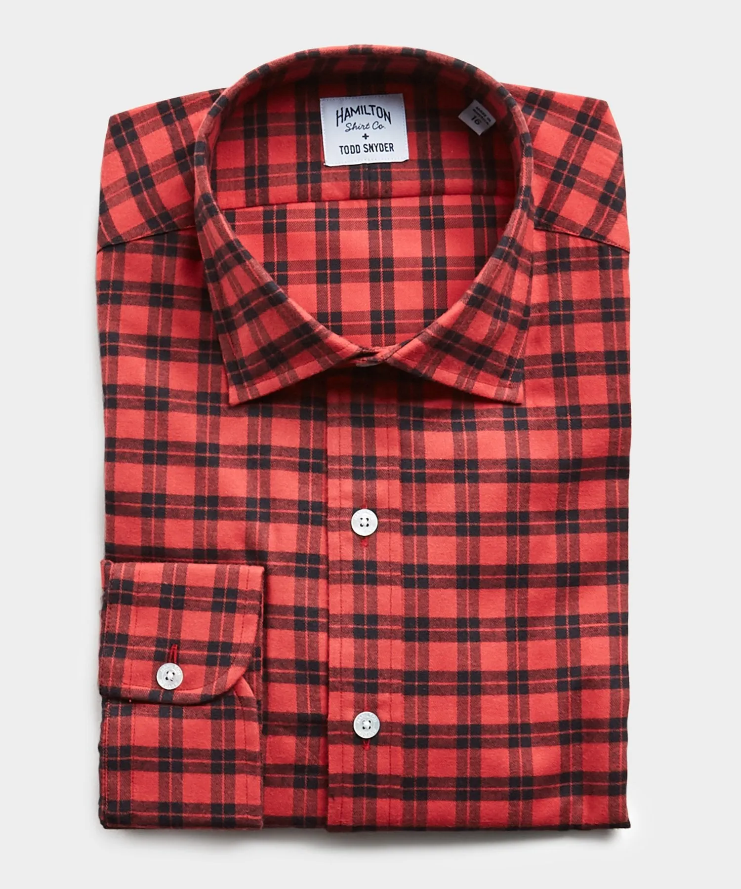 Made in USA Hamilton   Todd Snyder Brushed Twill Lumberjack Plaid Dress Shirt