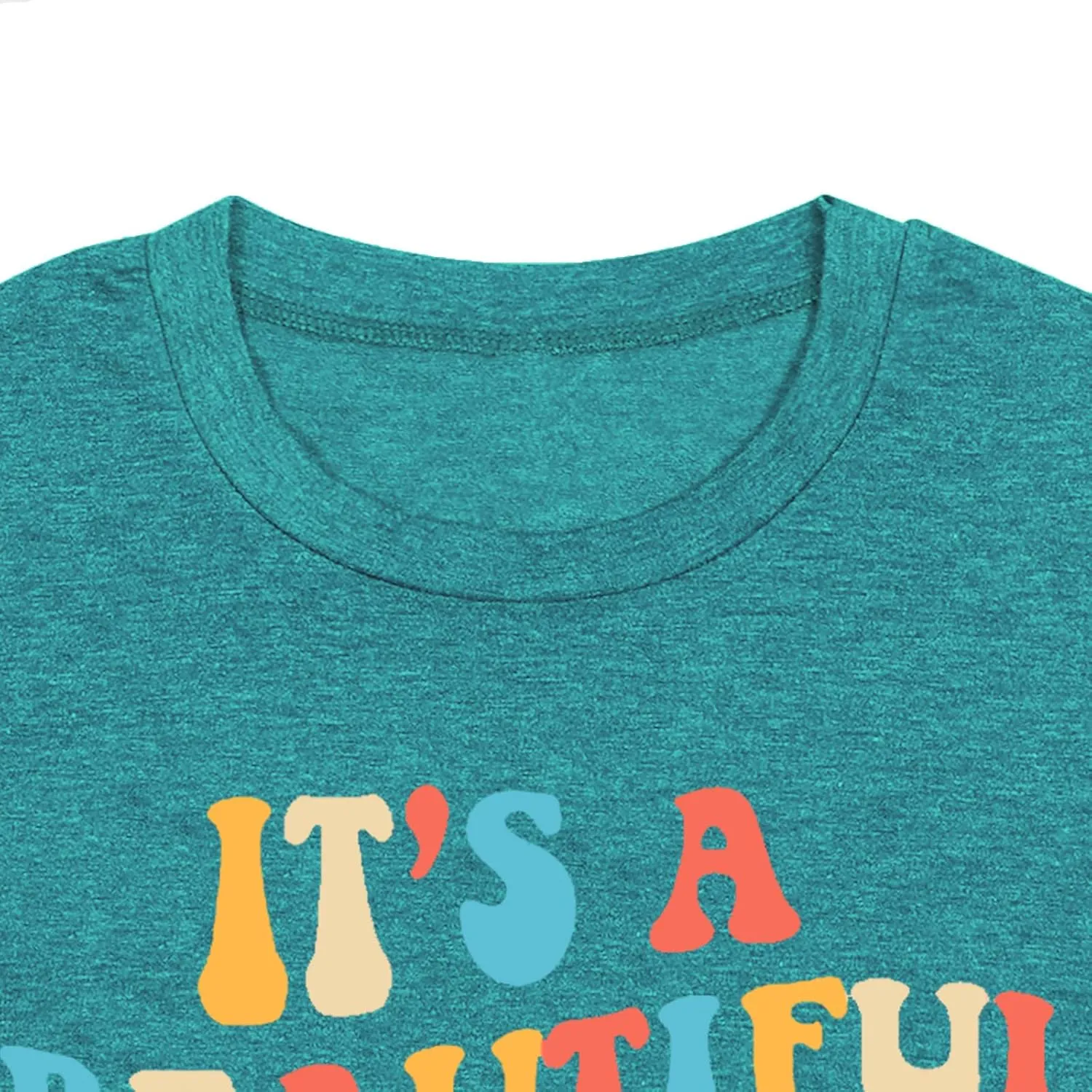 MAIHUN Women Teacher Life Shirt Teacher Gift Short Sleeve Shirts It s a Beautiful Day for Learning T-Shirt