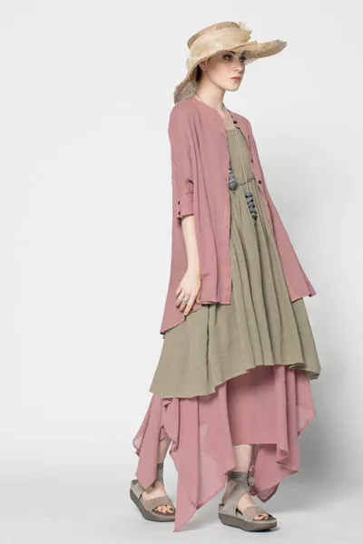 Megumi Dress in Sage Lino
