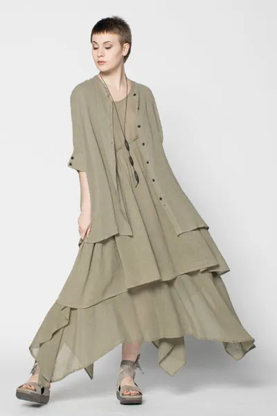 Megumi Dress in Sage Lino