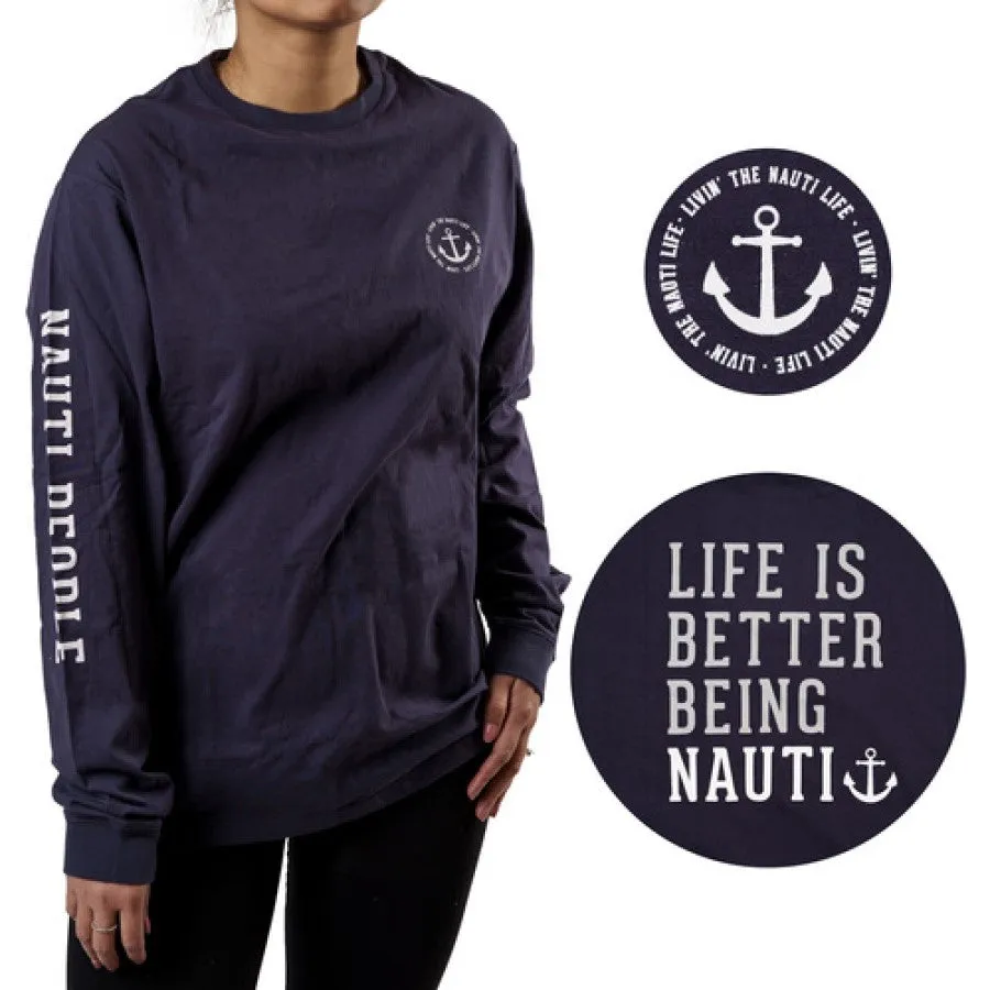 Nauti People Navy Unisex Long Sleeve T-Shirt