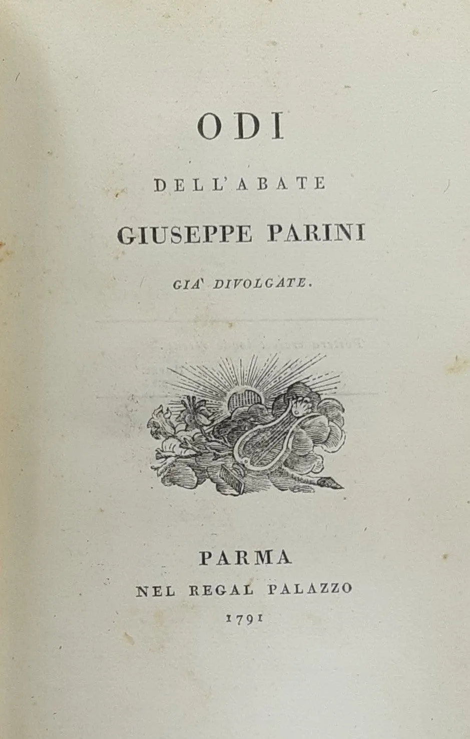 Odi dell'Abate Giuseppe Parini gia' divolgate.