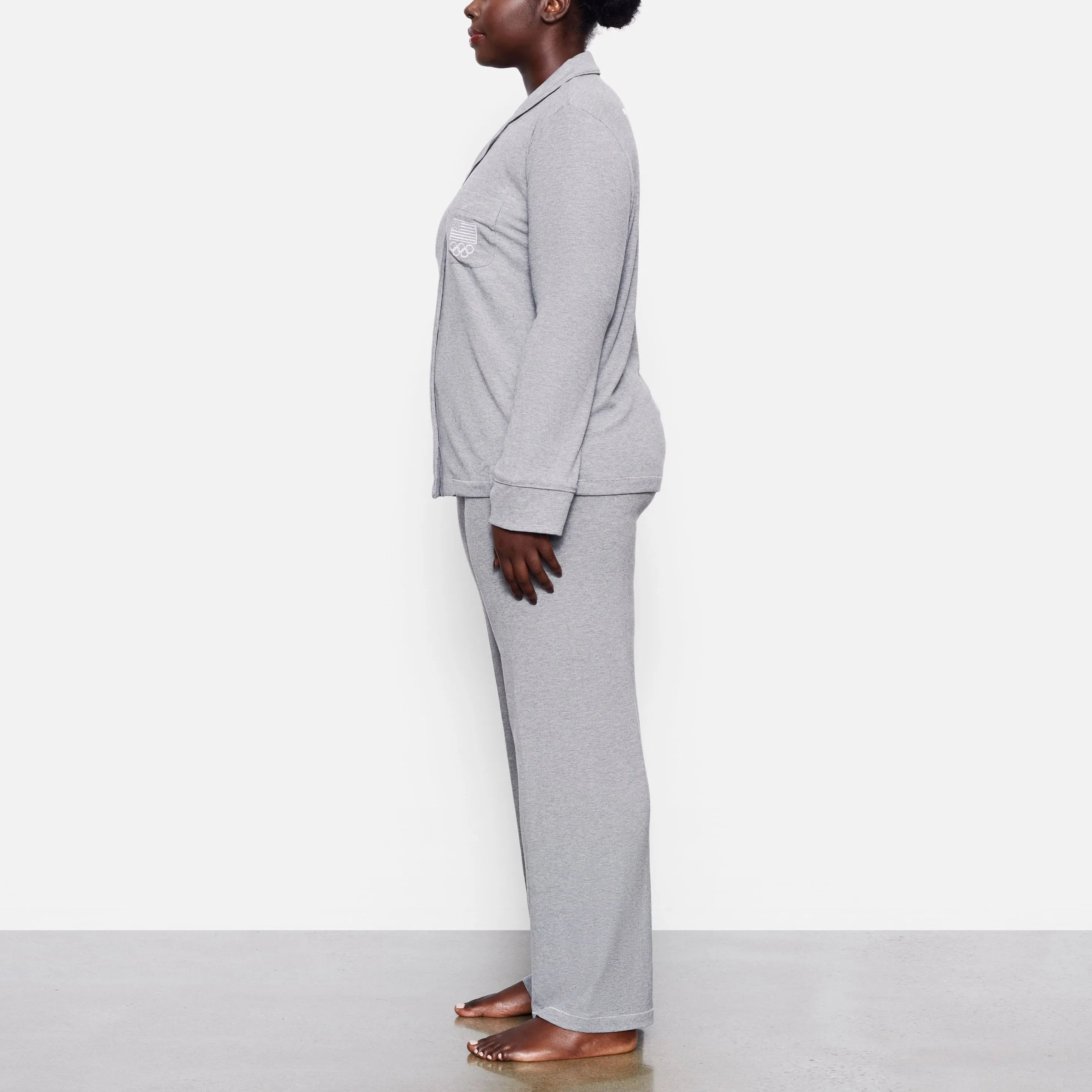 OLYMPIC CAPSULE JERSEY SLEEP SET | HEATHER GREY