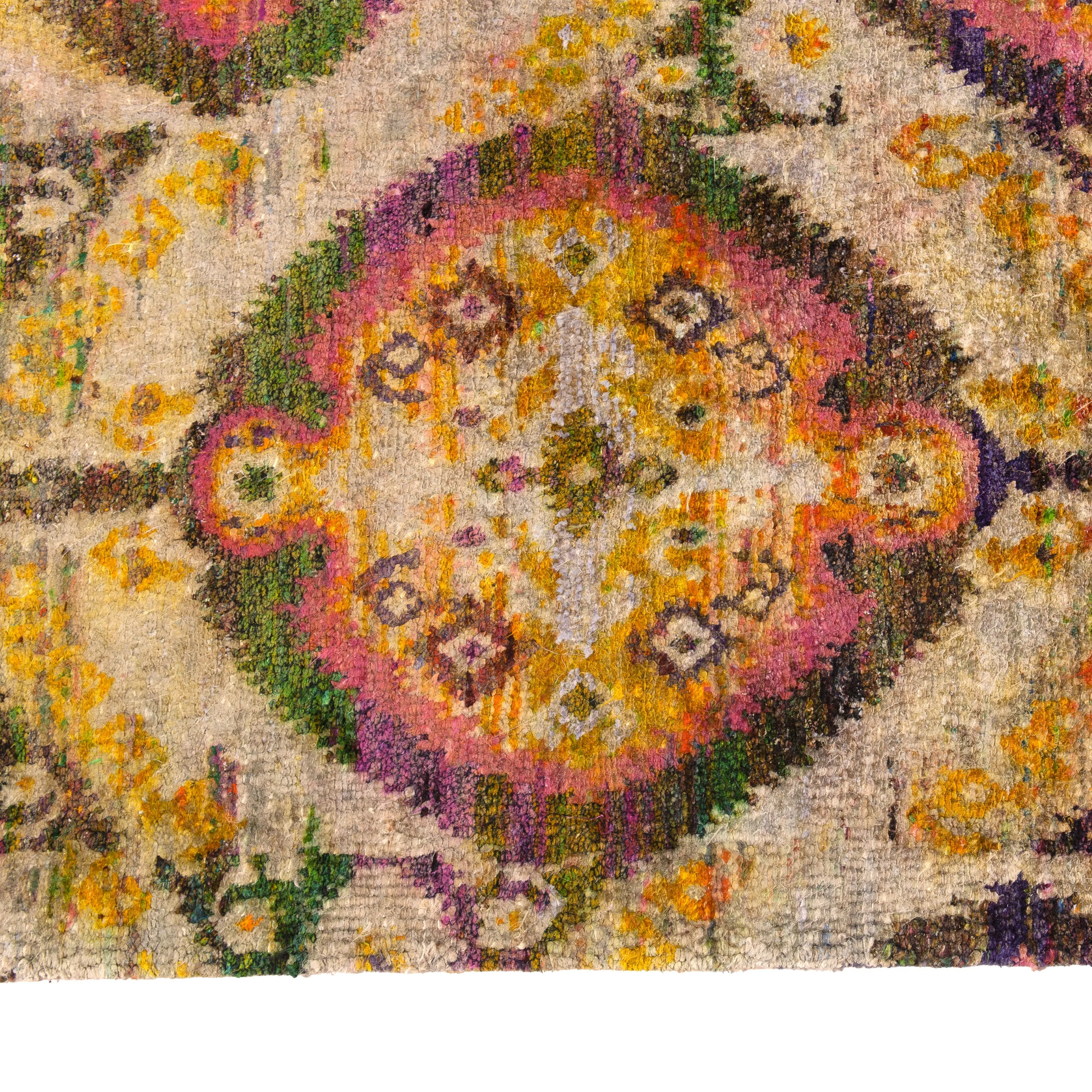 Orange Alchemy & Gold Transitional Wool Silk Blend Rug - 12'11" x 15'11"