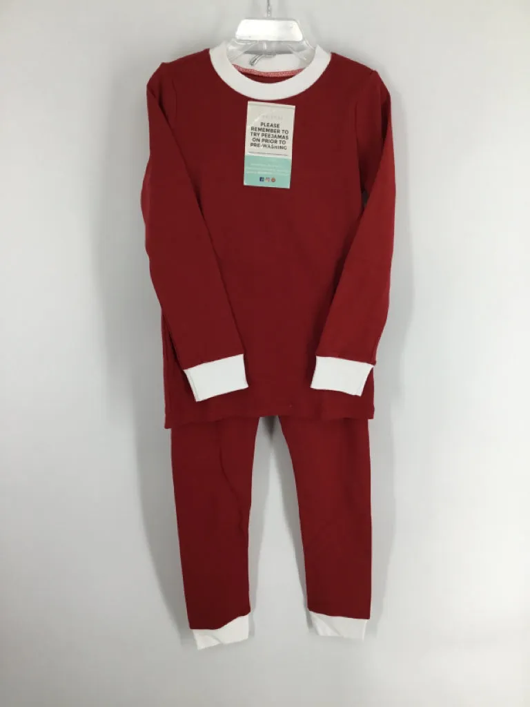 Peejamas Child Size 5 Red Solid Pajamas - boys
