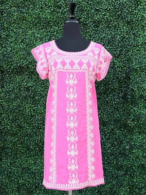 Pink Embroidered Dress