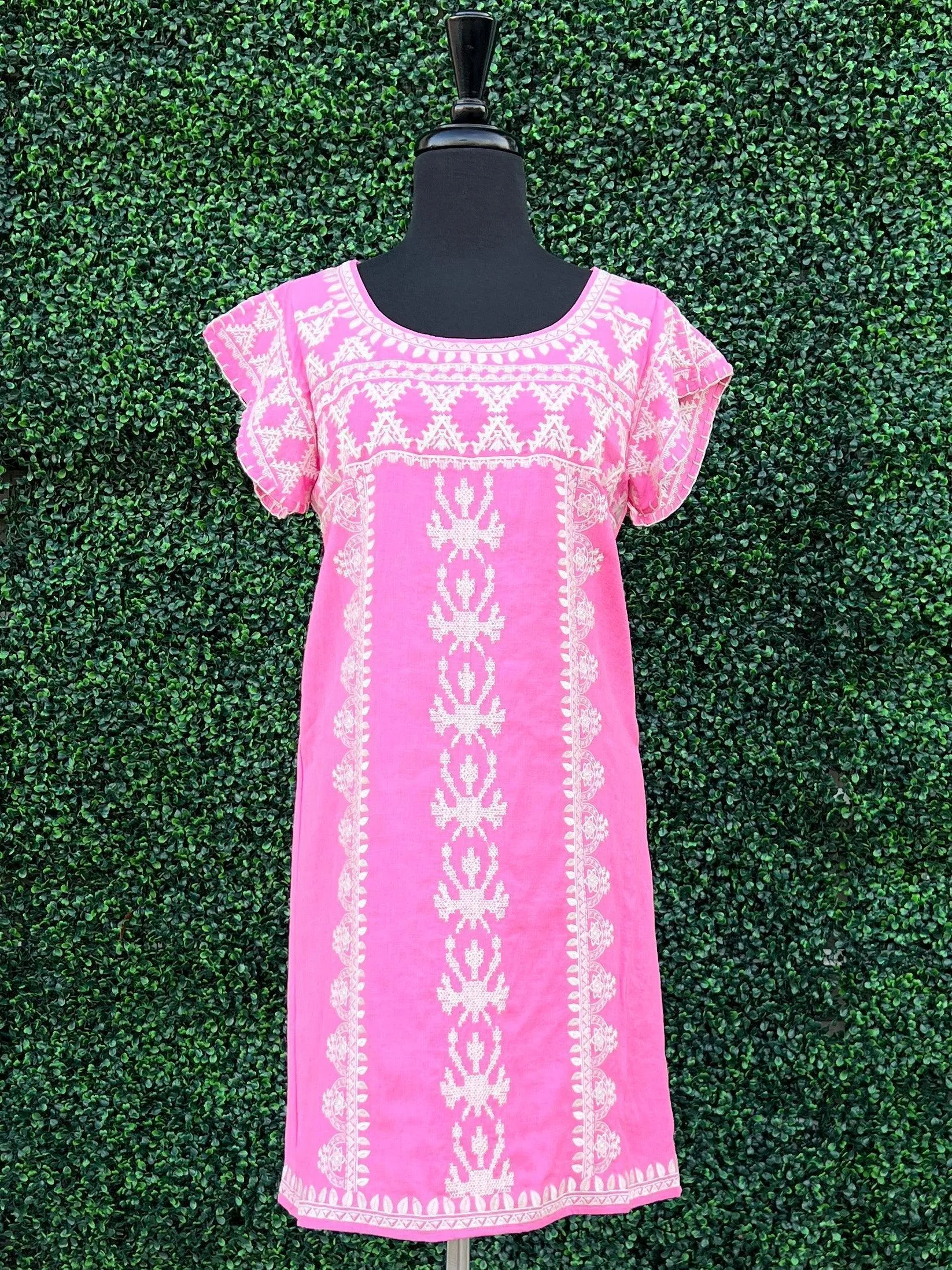 Pink Embroidered Dress