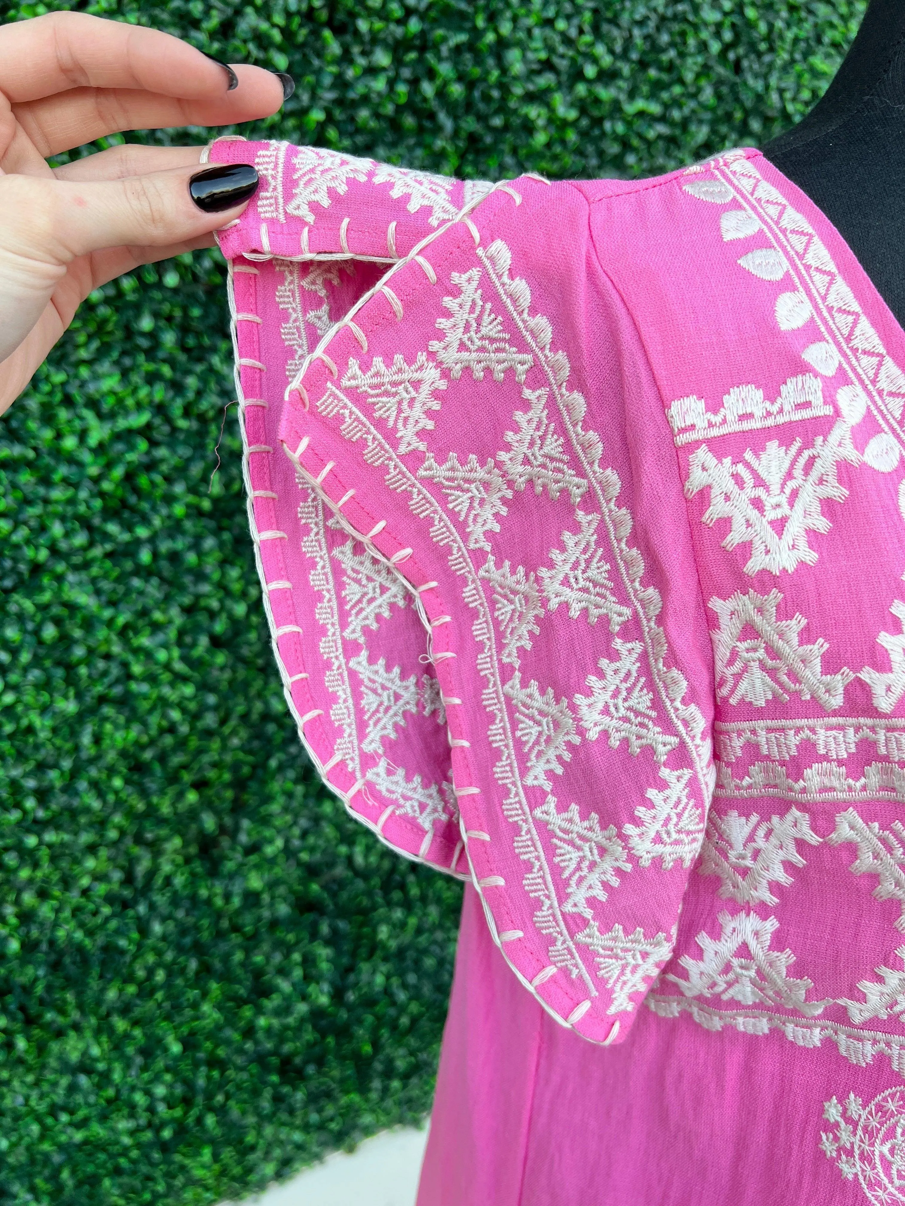 Pink Embroidered Dress