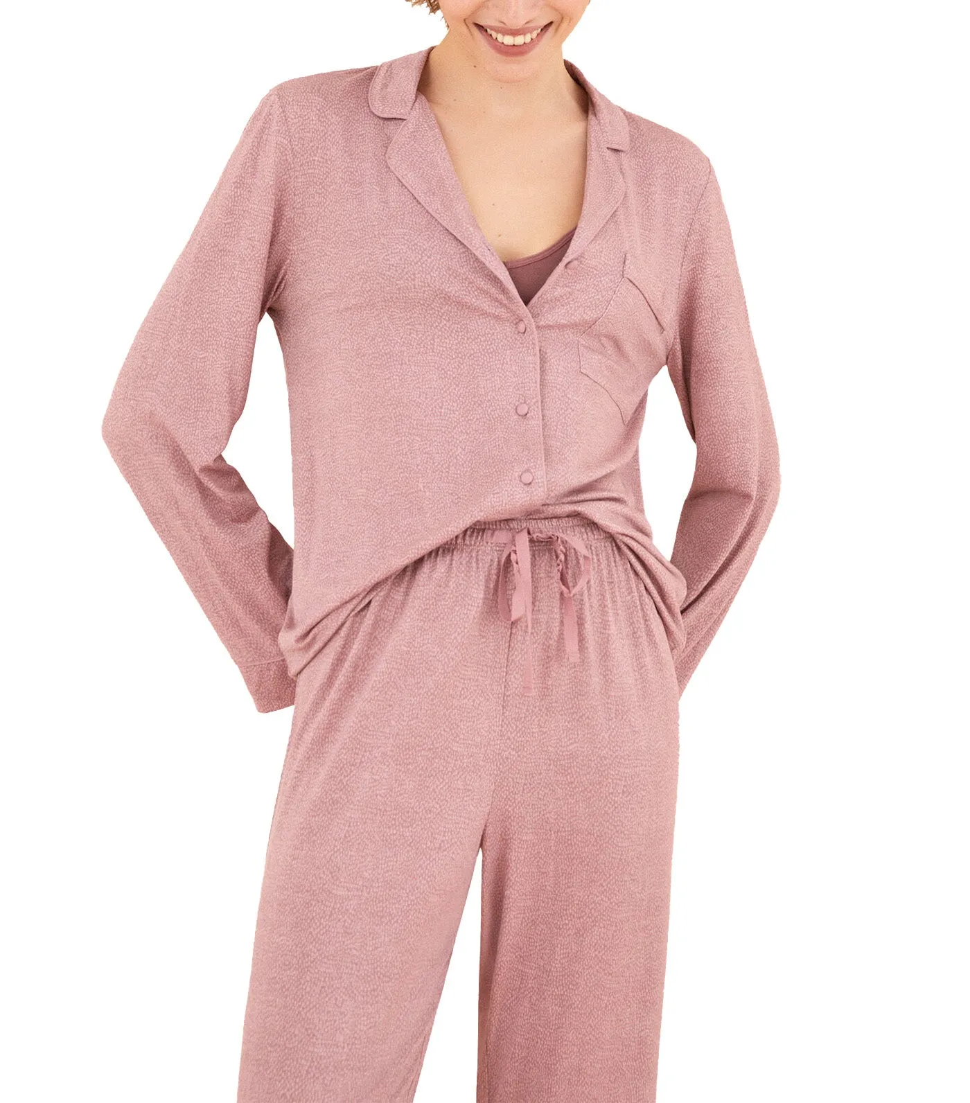 Pink Soft Viscose Shirt Pajamas