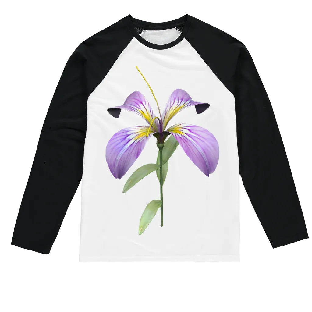PurpleFlower Sublimation Baseball Long Sleeve T-Shirt