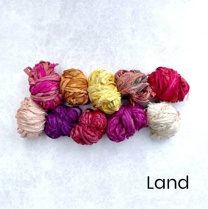Recycled Sari Silk Ribbon - 10 Ball Selection Pack