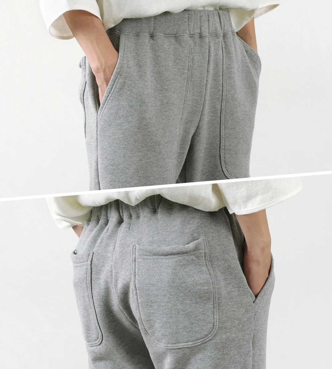 ROCOCO（ロココ） 吊り編み 裏毛 スウェット クロップドパンツ