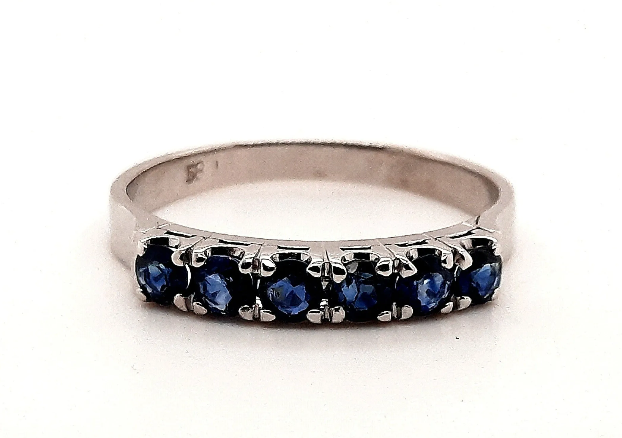 Sapphire White Gold Handmade Ring
