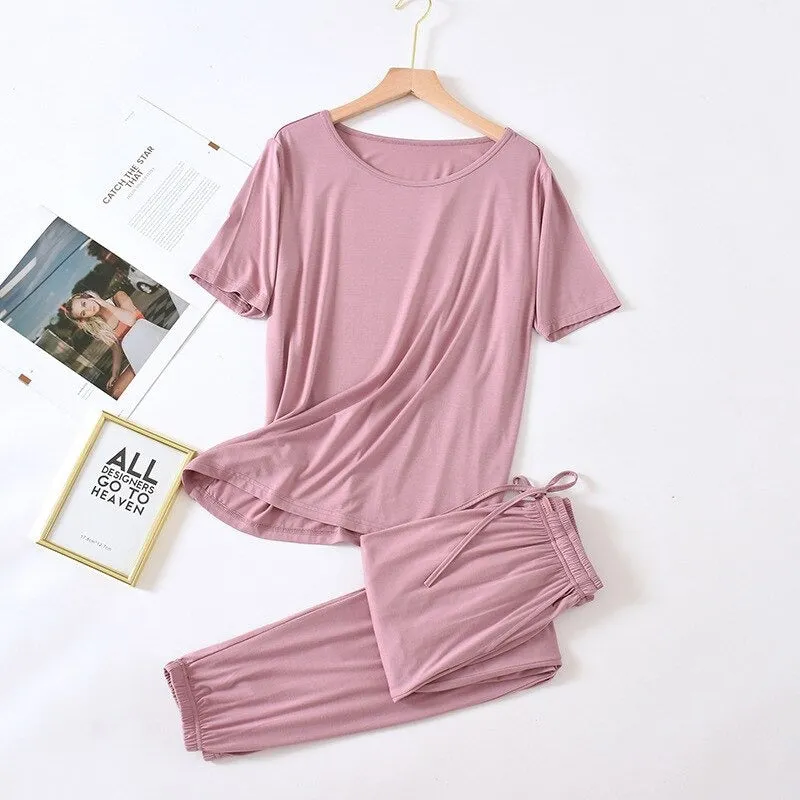 Smooth and Comfy Star-shaped Print Long Sleeve Pajamas Set