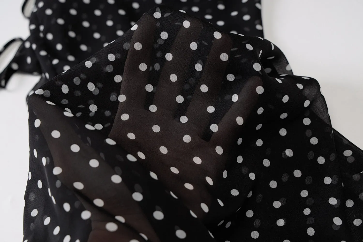 Spaghetti Strap Polka Dot Maxi Sexy Backless Women Dresses Party Club Black Mesh See Through Dress