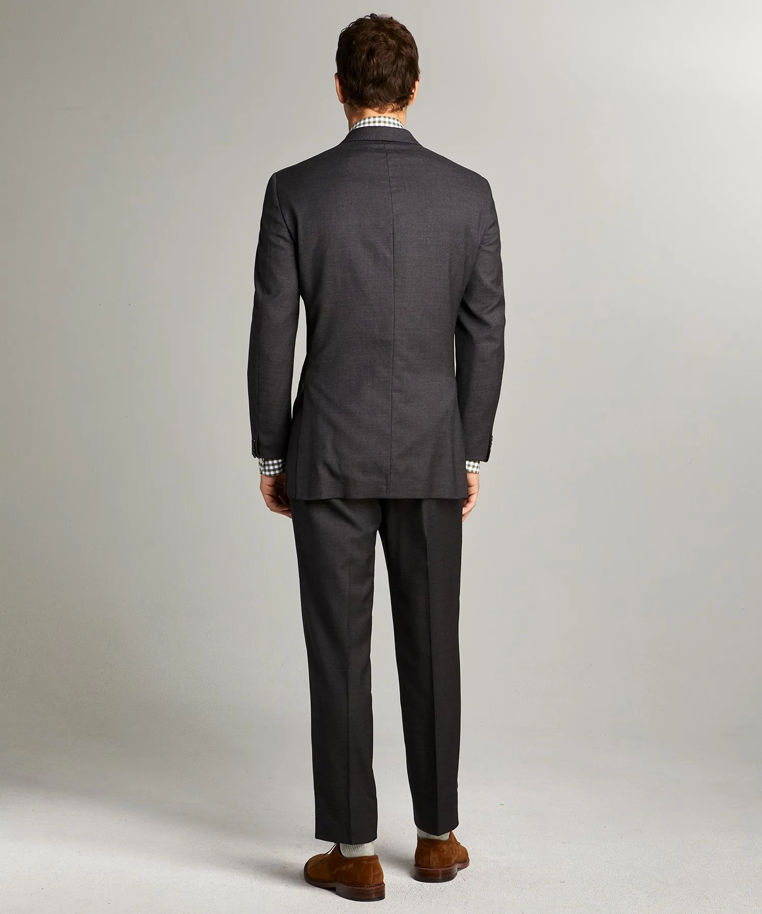 Sutton Stretch Tropical Wool Suit in Dark Charcoal