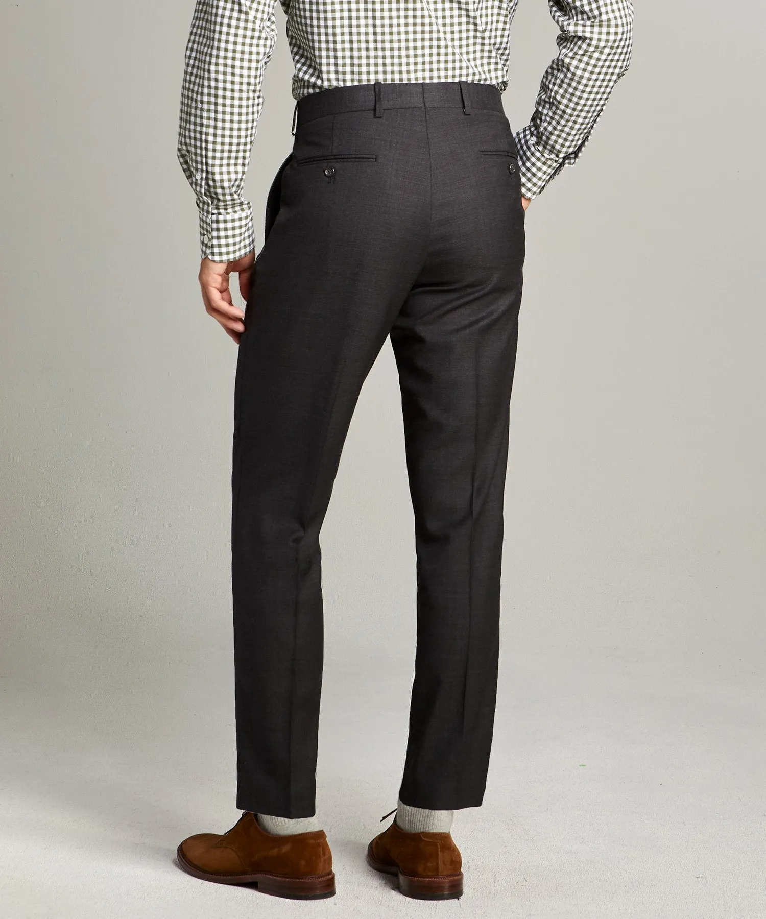 Sutton Stretch Tropical Wool Suit in Dark Charcoal