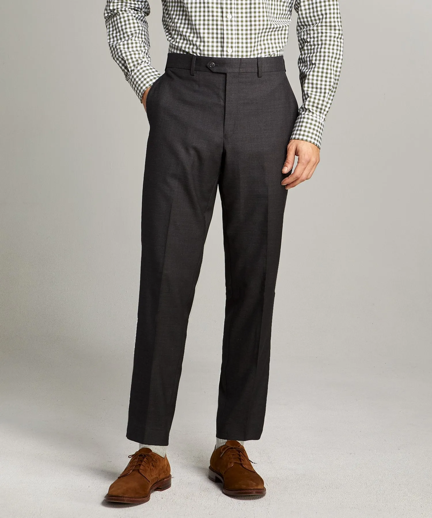 Sutton Stretch Tropical Wool Suit in Dark Charcoal