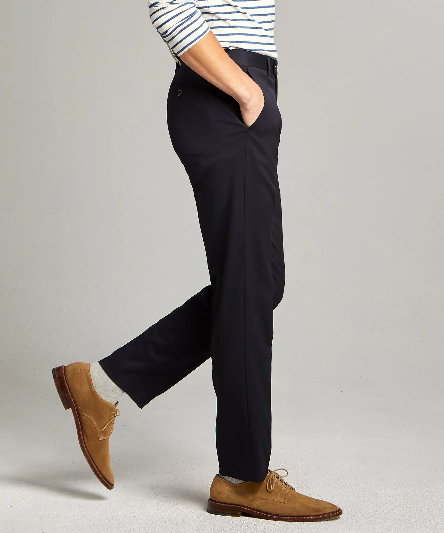 Sutton Stretch Tropical Wool Suit Trouser in Navy