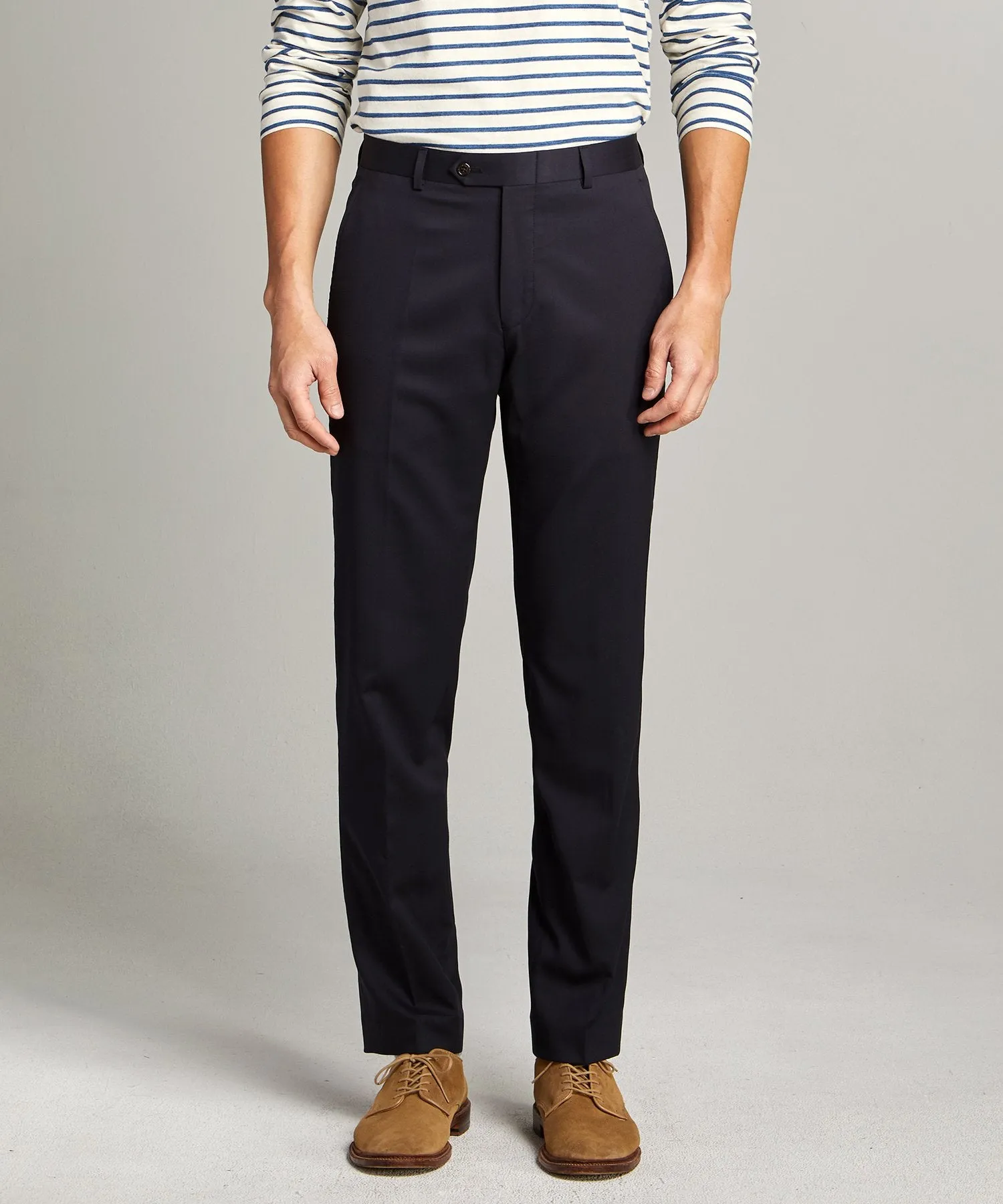 Sutton Stretch Tropical Wool Suit Trouser in Navy