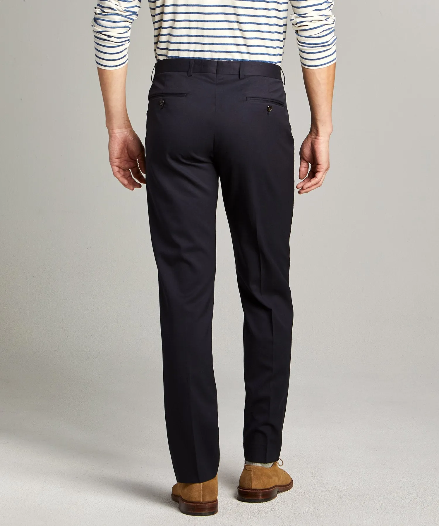 Sutton Stretch Tropical Wool Suit Trouser in Navy
