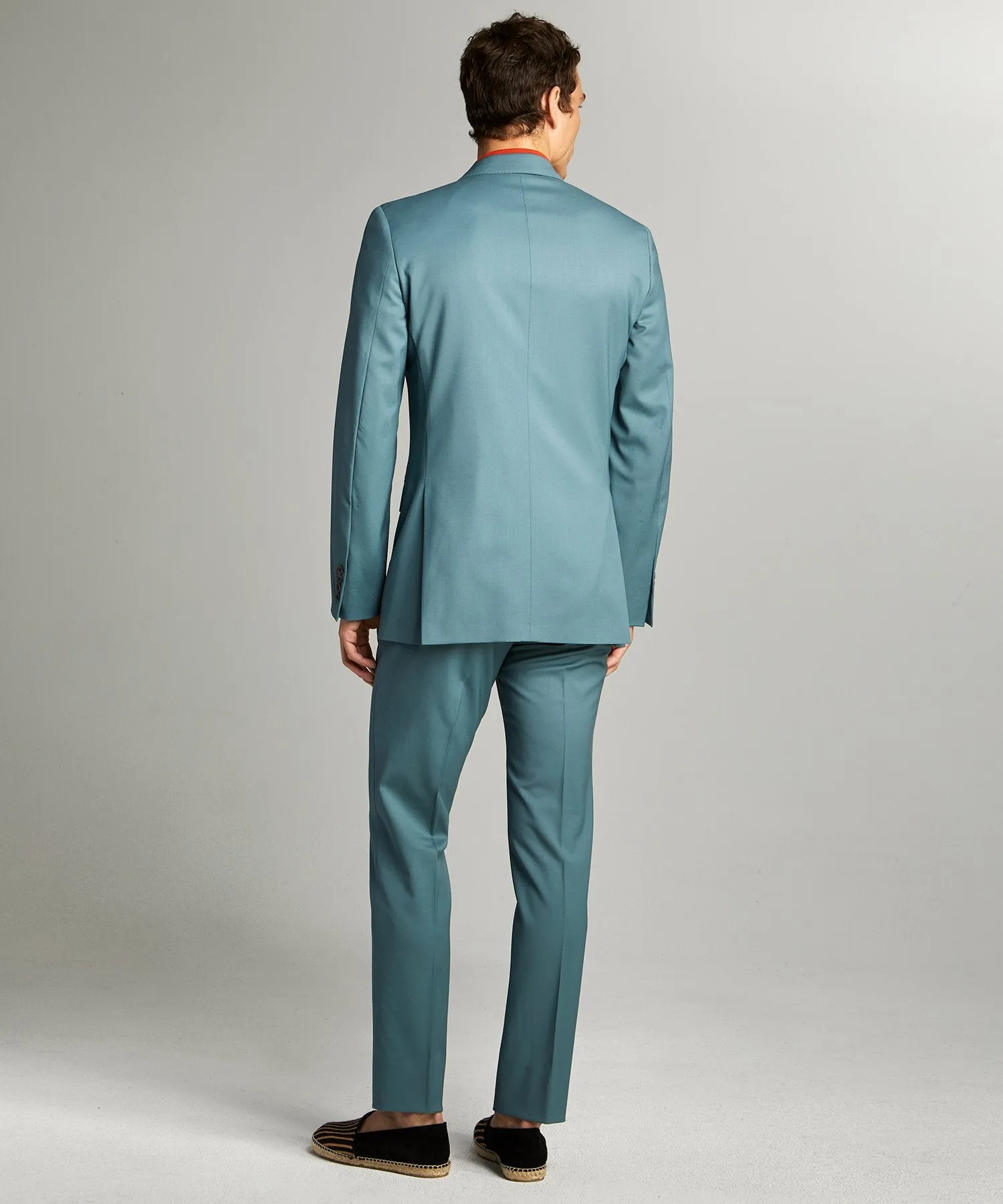 Sutton Wool Gabardine Suit Jacket in Aqua
