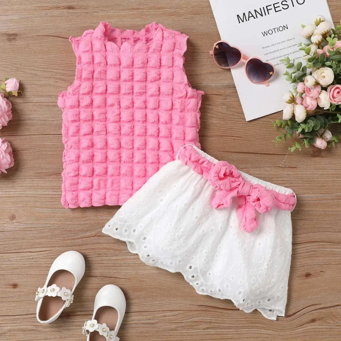 Sweet Sleeveless Dress Set - Toddler Girl (2pcs