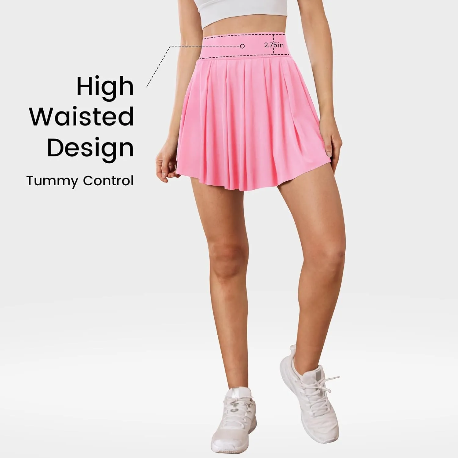 Tennis Skirts for Women with Shorts Pockets, High Waist Golf Skirt,Pleated Mini Skort Workout Casual