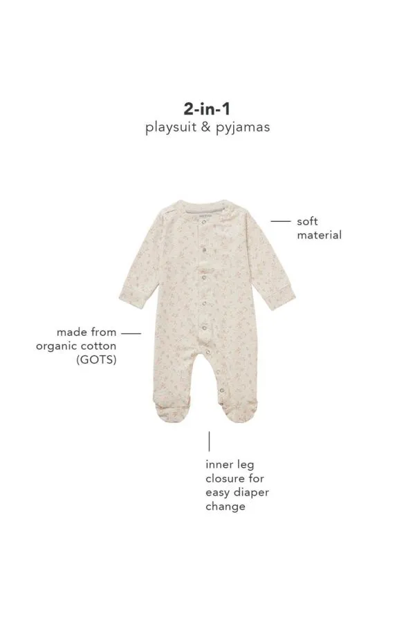 The Bement Long Sleeve Playsuit - Warm Taupe - BABY