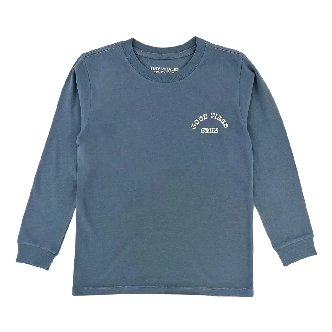 The Good Vibes Club Long Sleeve Tee - Navy - KIDS