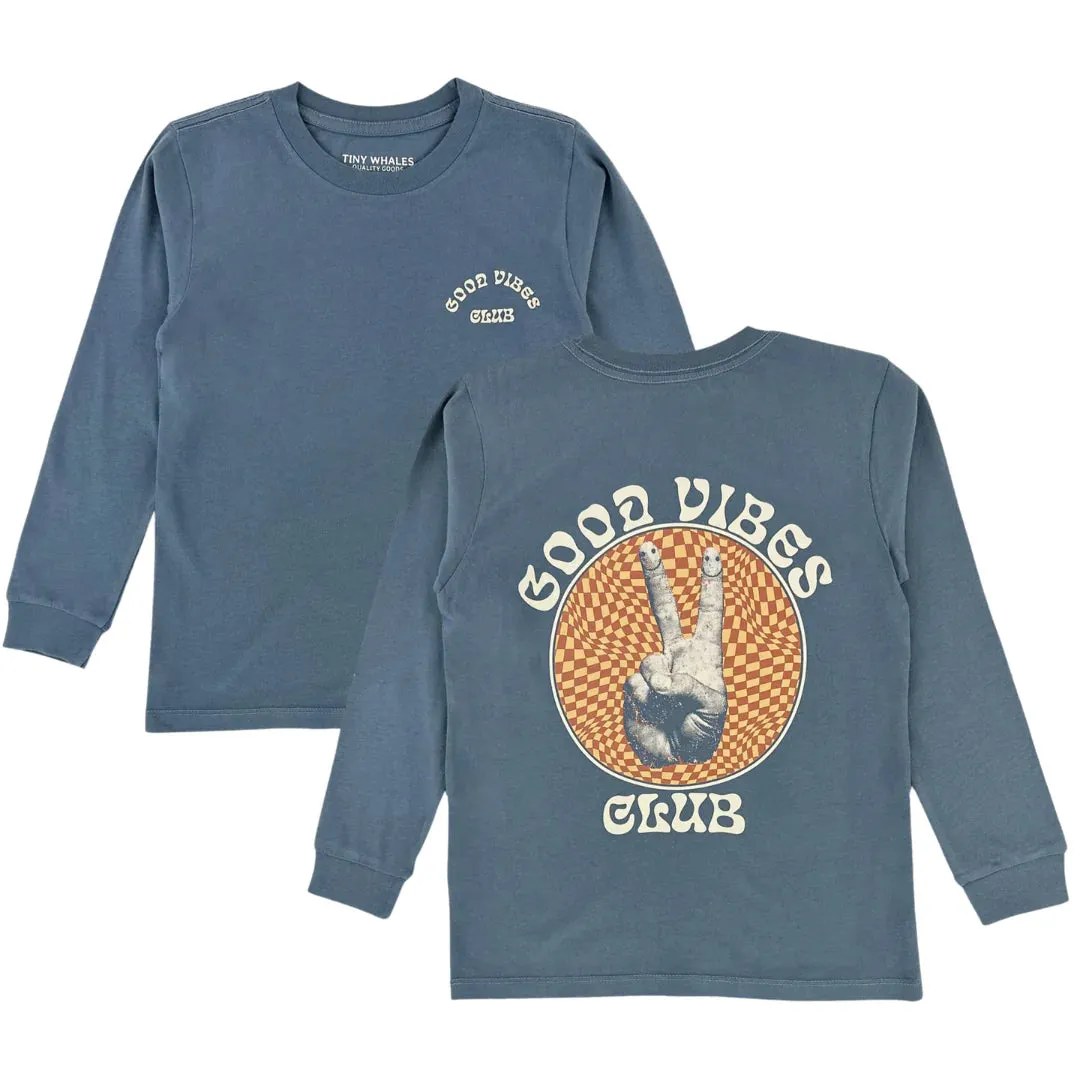 The Good Vibes Club Long Sleeve Tee - Navy - KIDS