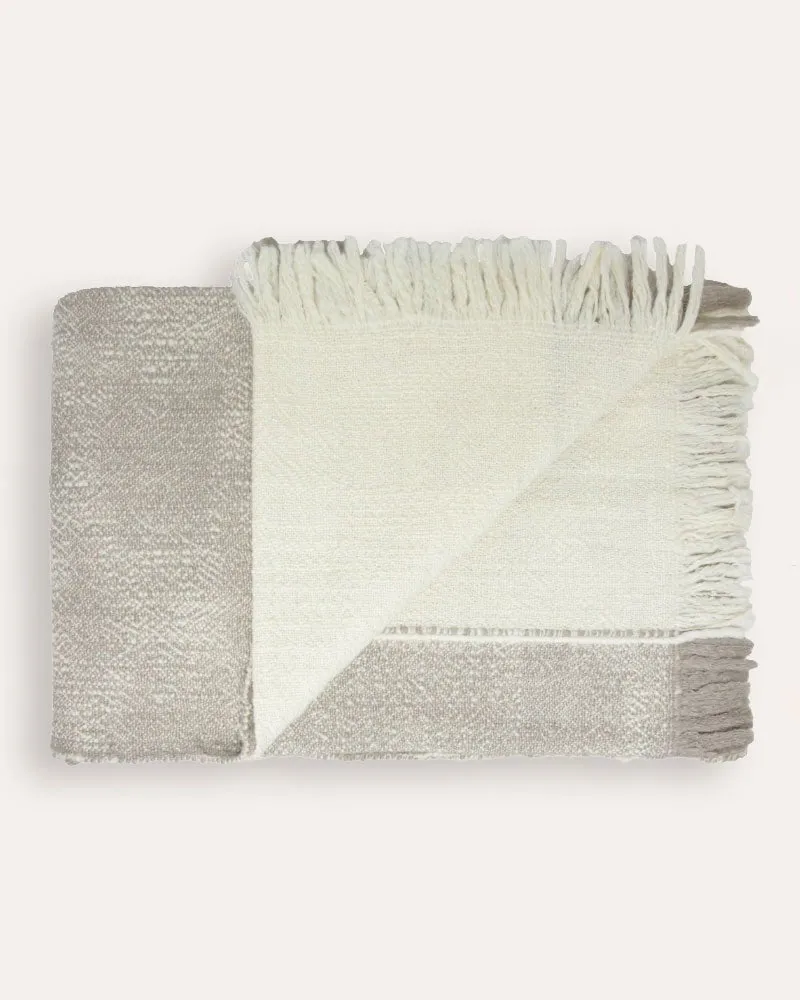 Tonal Wool Throw - Taupe