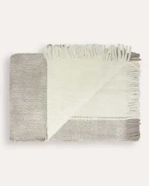 Tonal Wool Throw - Taupe