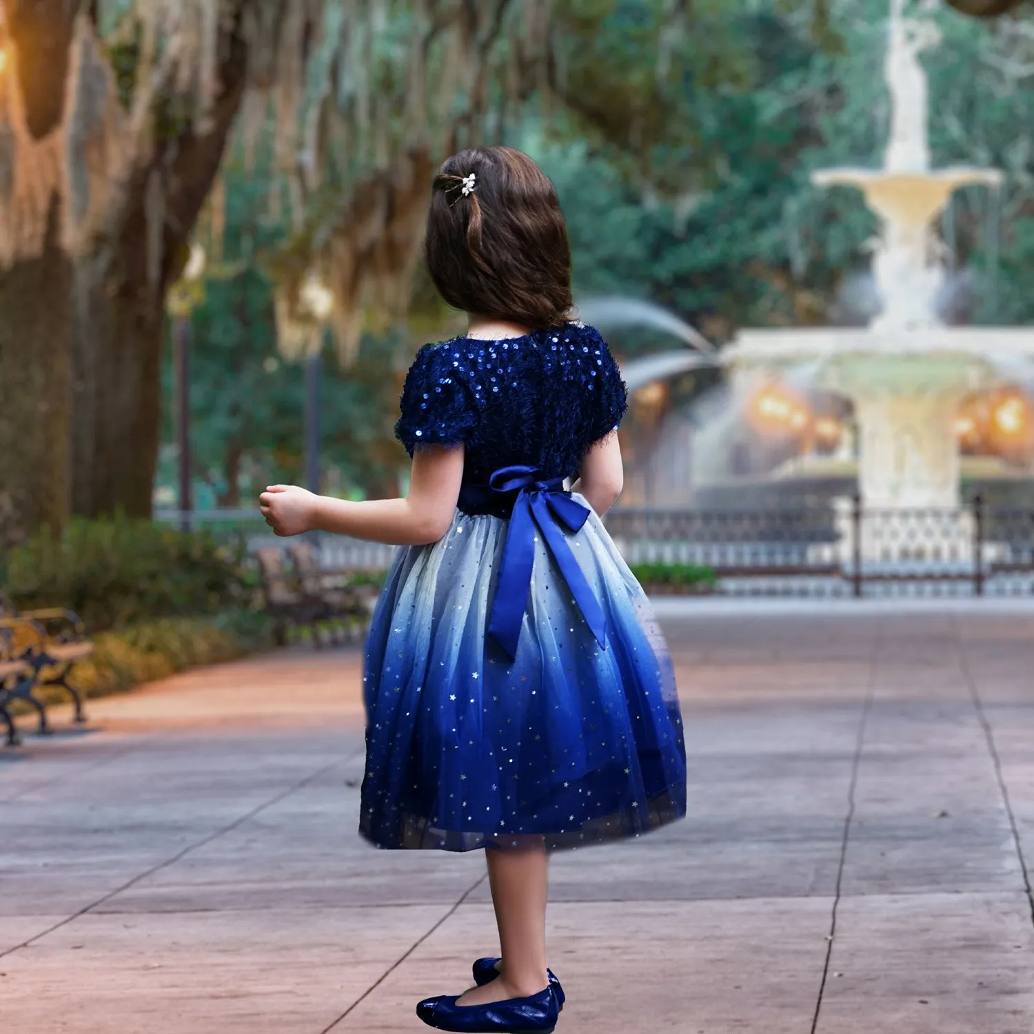 Veronica Ombré Gradient Dress - Sapphire Blue