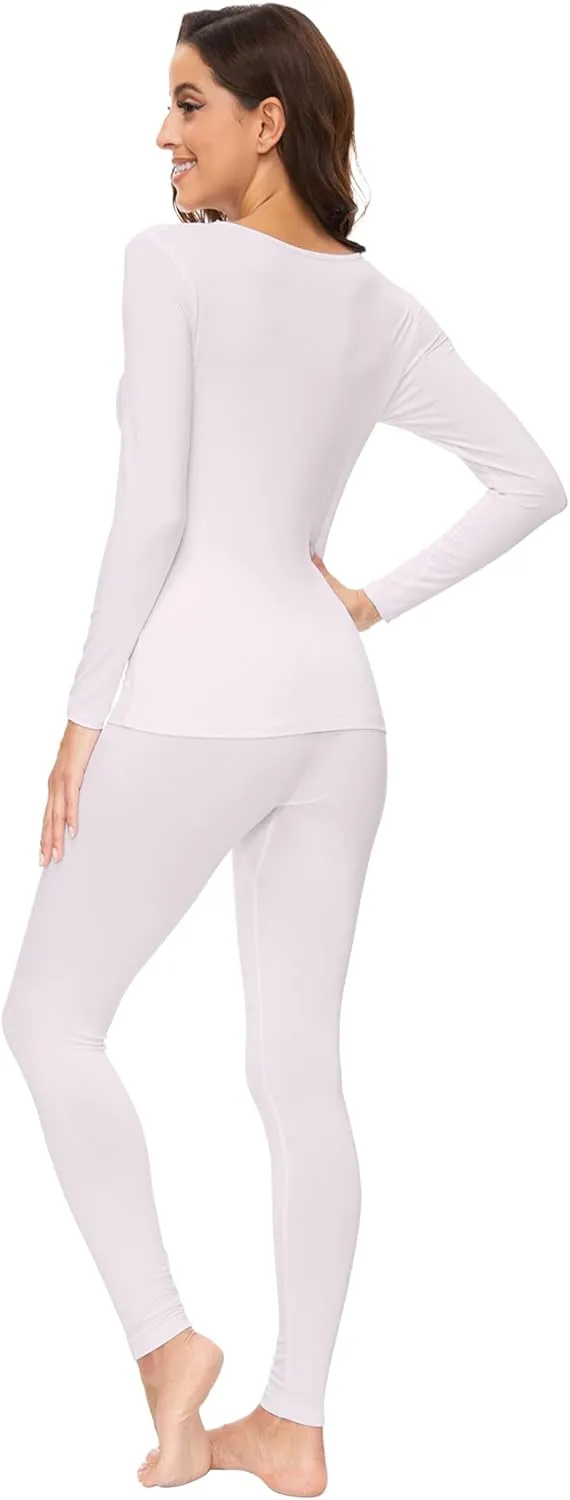 WiWi Soft Viscose from Bamboo Underwear for Women Thermal Long Johns Sets Super Warm Base Layer Top Pants Pajamas Set S-3X