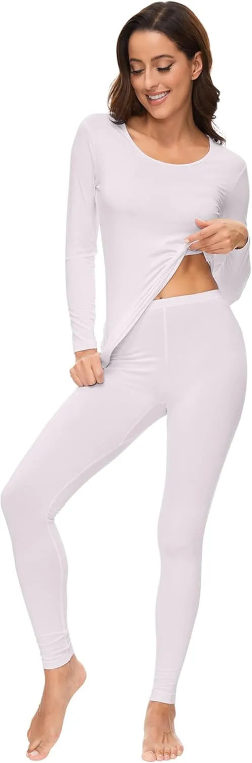 WiWi Soft Viscose from Bamboo Underwear for Women Thermal Long Johns Sets Super Warm Base Layer Top Pants Pajamas Set S-3X