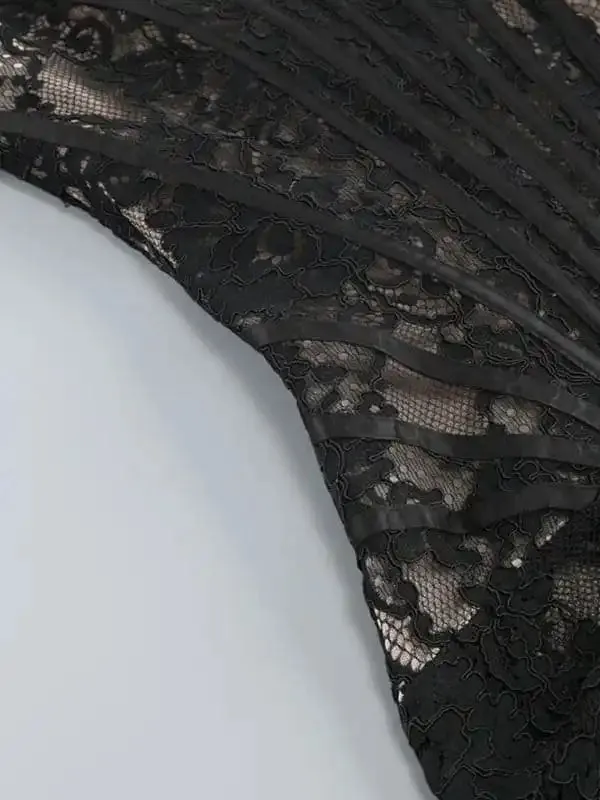 Women’s Lace See-through Splicing Waist Tube Dress