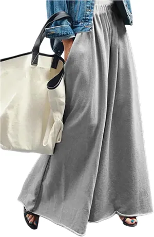 Women's Wide Leg Sweatpants High Elastic Waist Flowy Palazzo Pants Loose Baggy Pants Bottoms